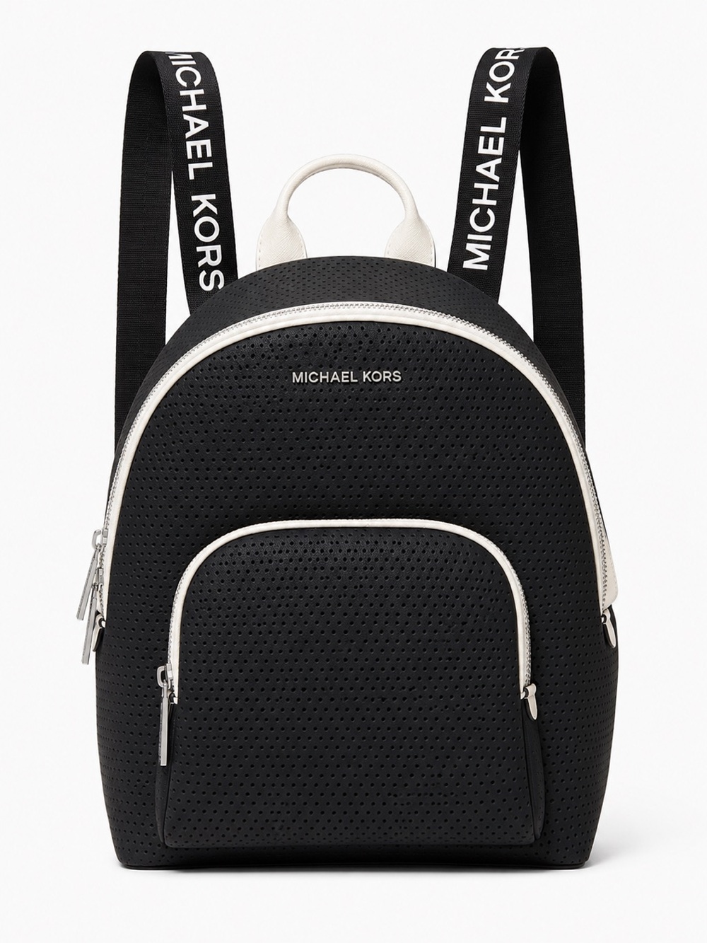 NWT! Michael Kors Black and White Logo Strap Backpack